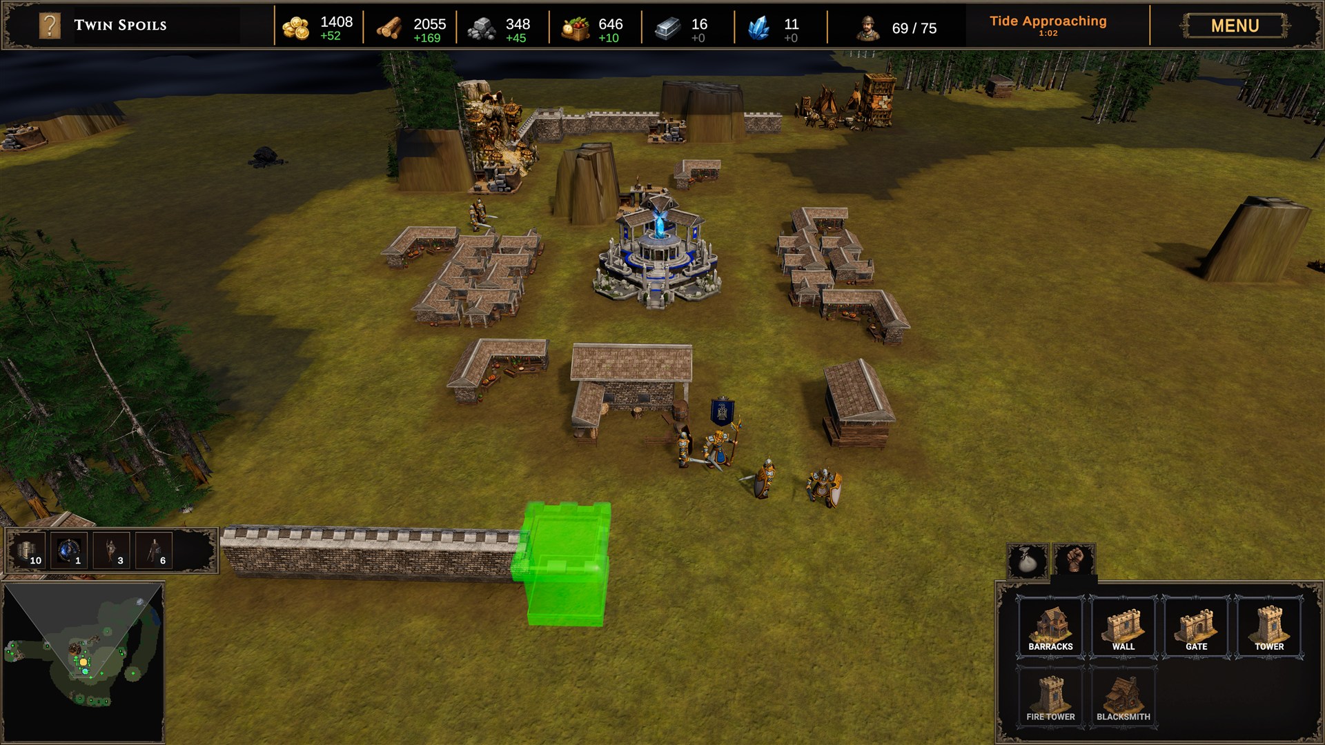 Expanding the fortress with walls and a new gate